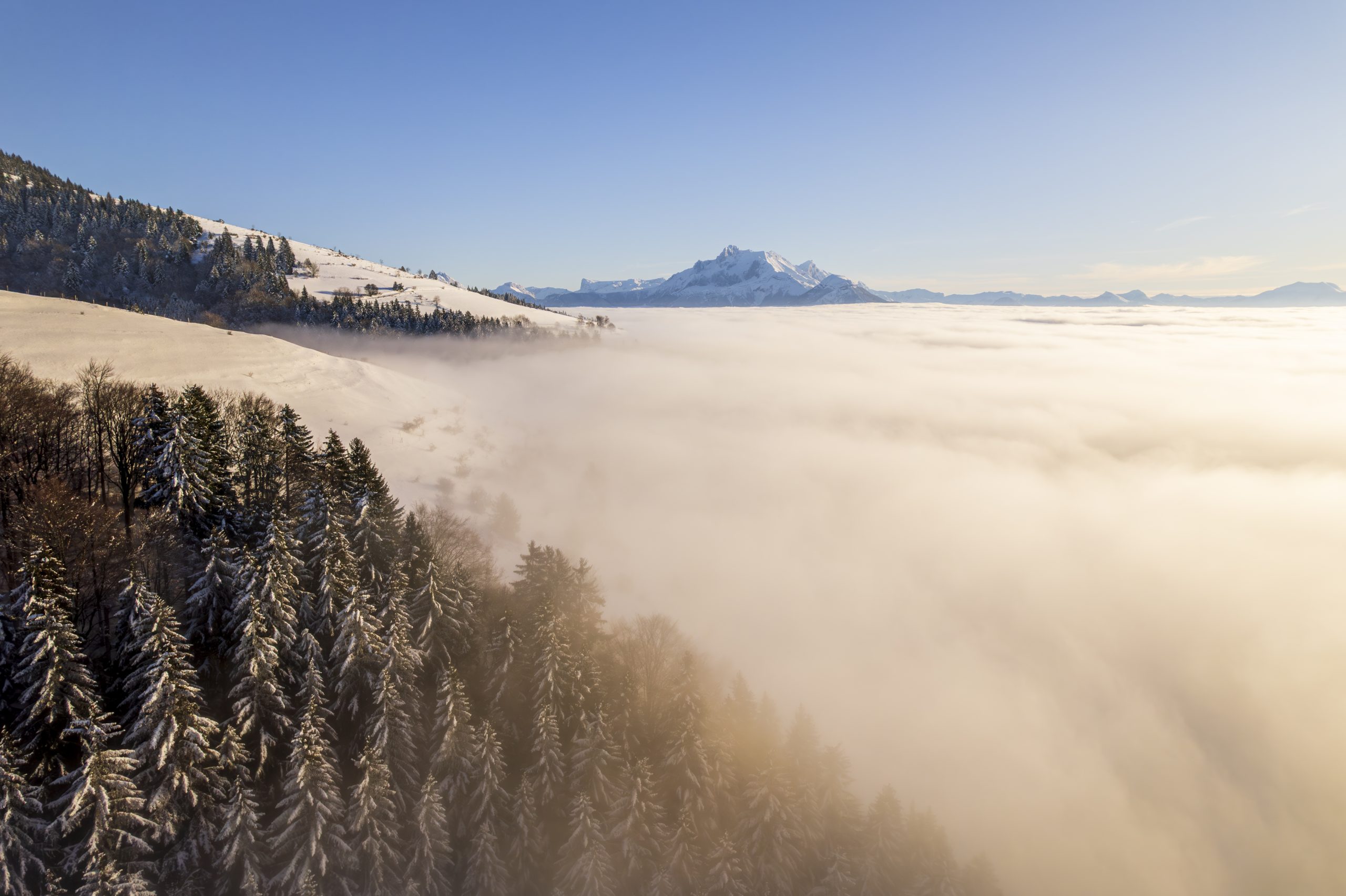Paysage de Matheysine en hiver